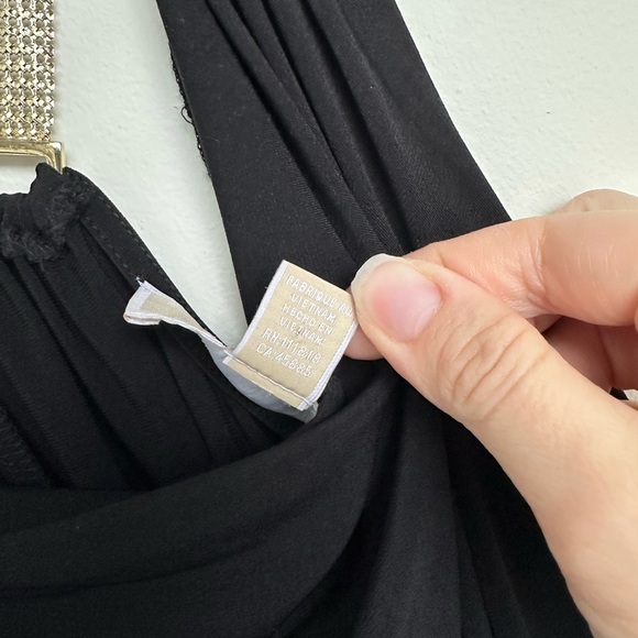 MICHAEL Michael Kors Black Dress with Gold Detail - Picture 5 of 10